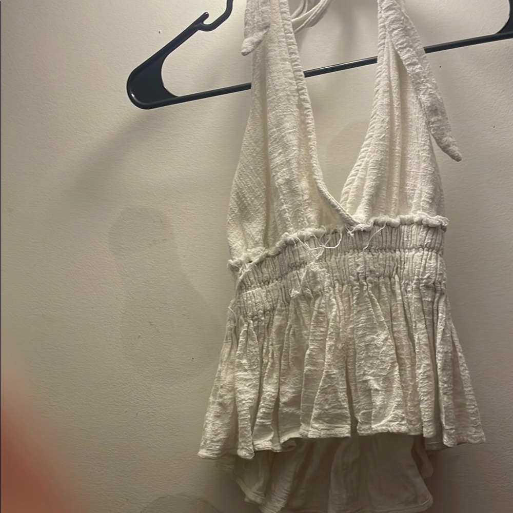 White Halter Top